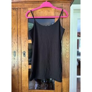 White House Black Market Womens Black Cami Tank Top XL Spaghetti Strap Stretch
